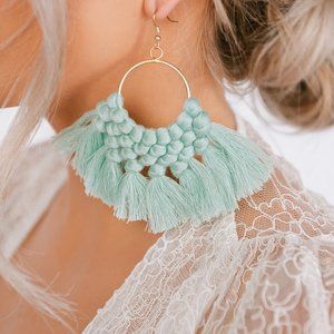 Mint Fringe Earrings